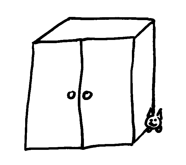 picture Lucy versteckt sich hinter dem Schrank. picture Lucy versteckt sich hinter dem Schrank.